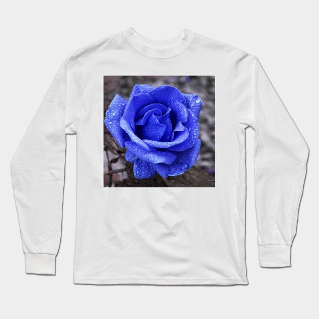 Blue rose Long Sleeve T-Shirt by mega281